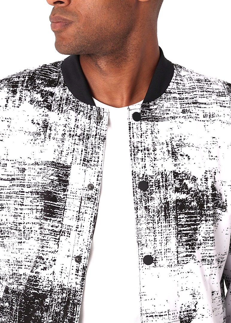 White Graffiti Bomber Jacket