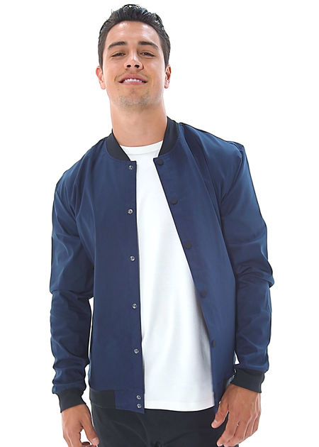 J.Crew Suede Bomber Jacket In Navy in Blue for Men