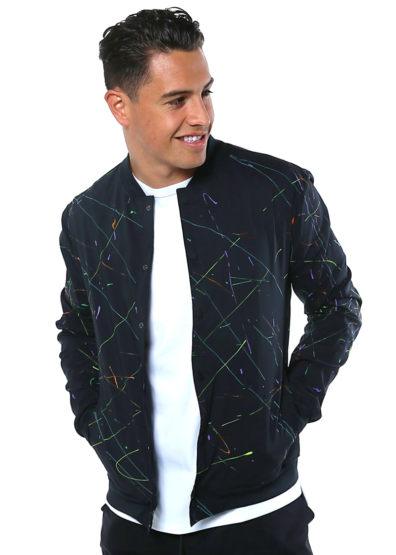 Neon Paint Bomber Jacket