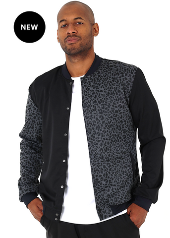 Mens leopard hot sale bomber jacket