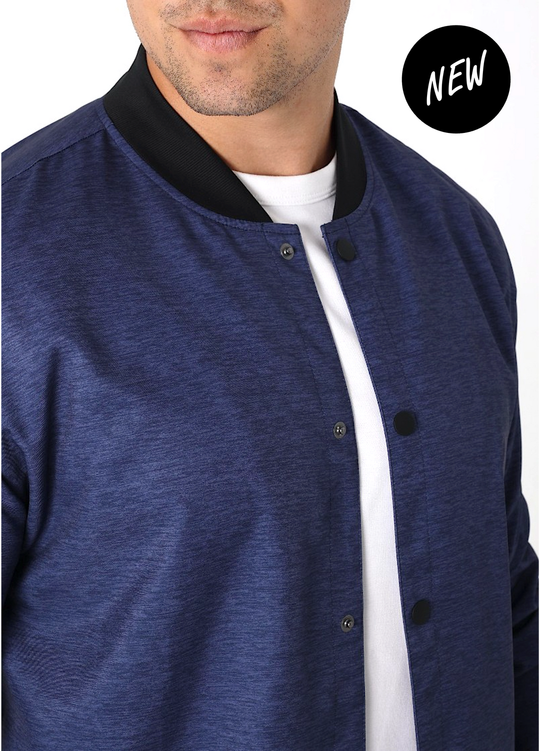 Navy Heather Bomber Jacket