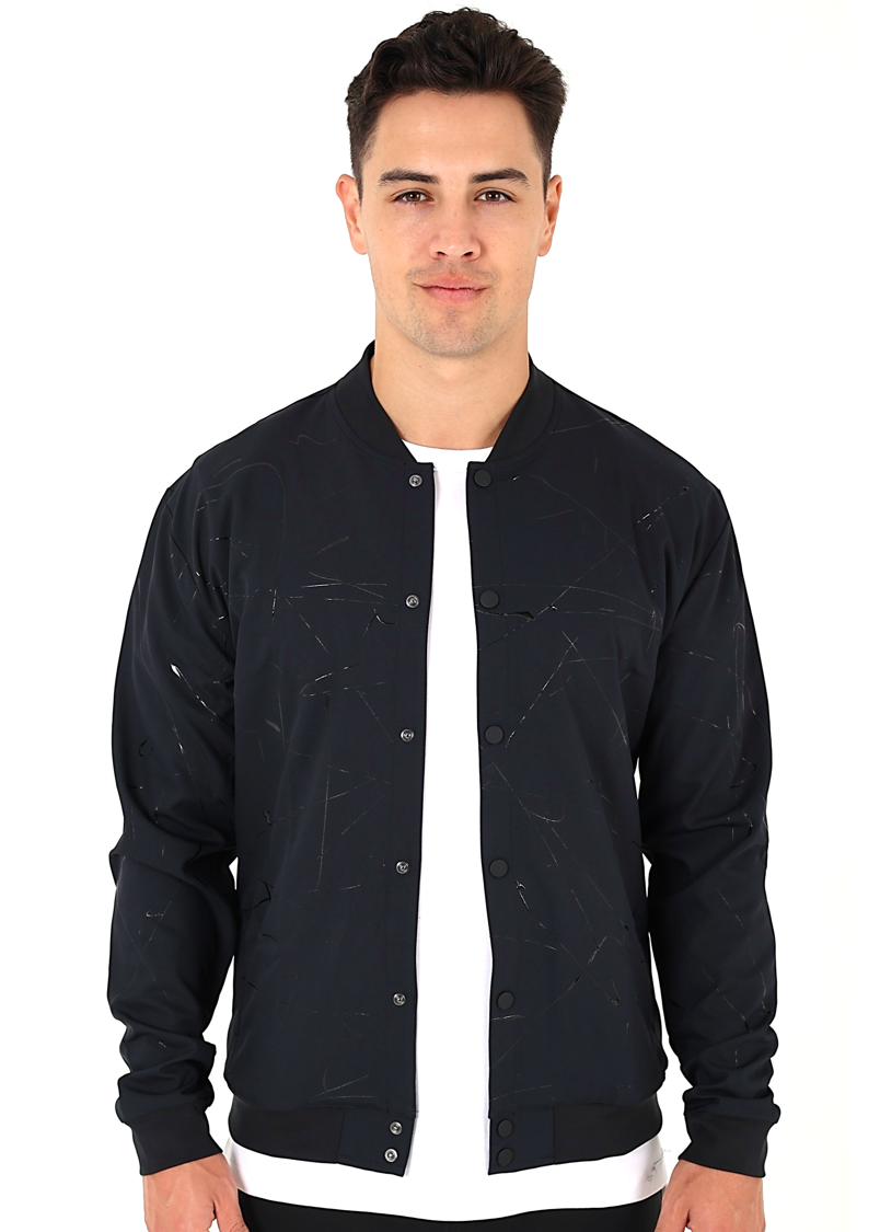 Black paint splatter bomber jacket