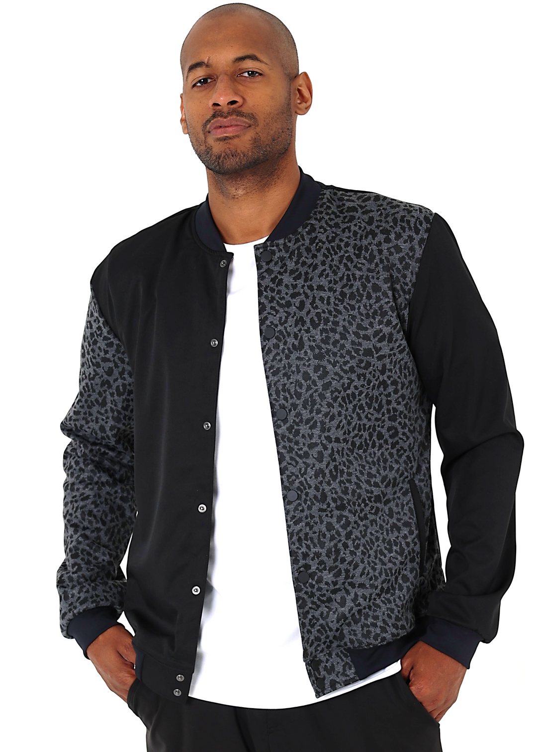 Leopard print bomber jacket