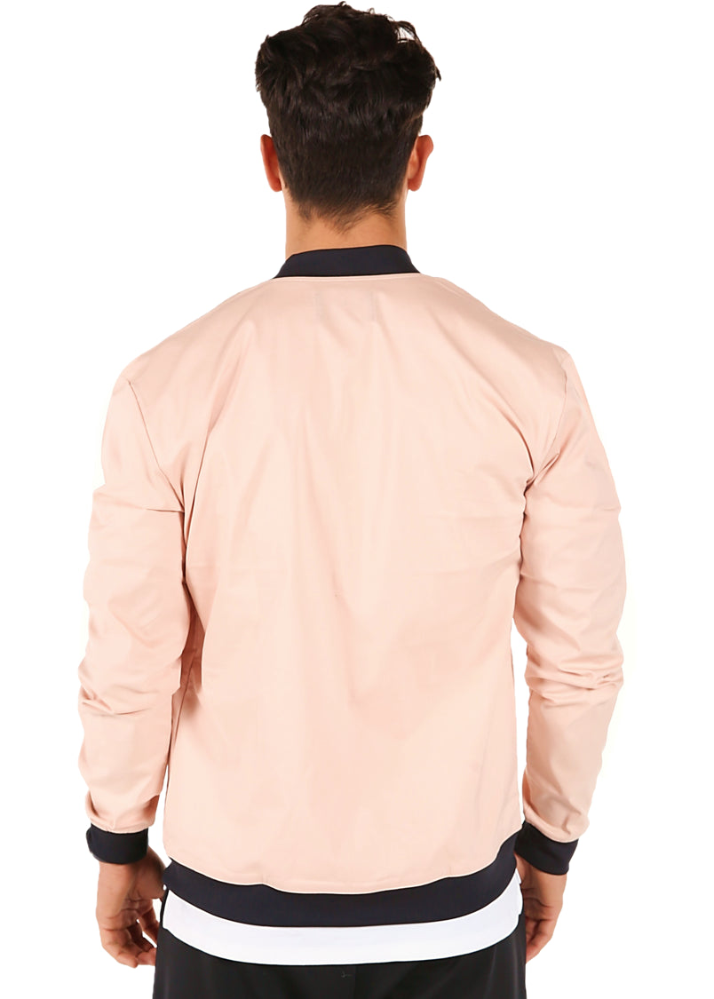 Men's lightweight bomber jacket with snaps, light pink rose – Claim Defame