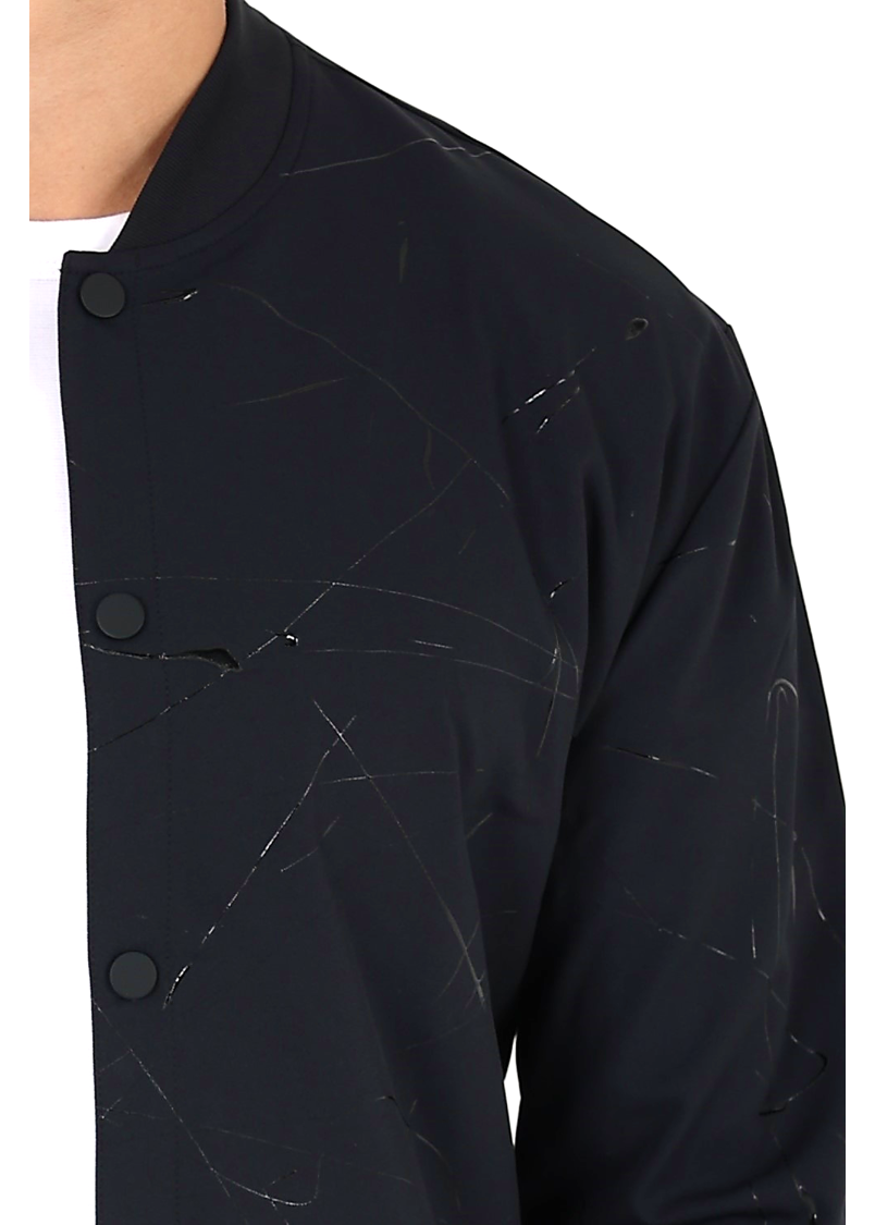 Black paint splatter bomber jacket