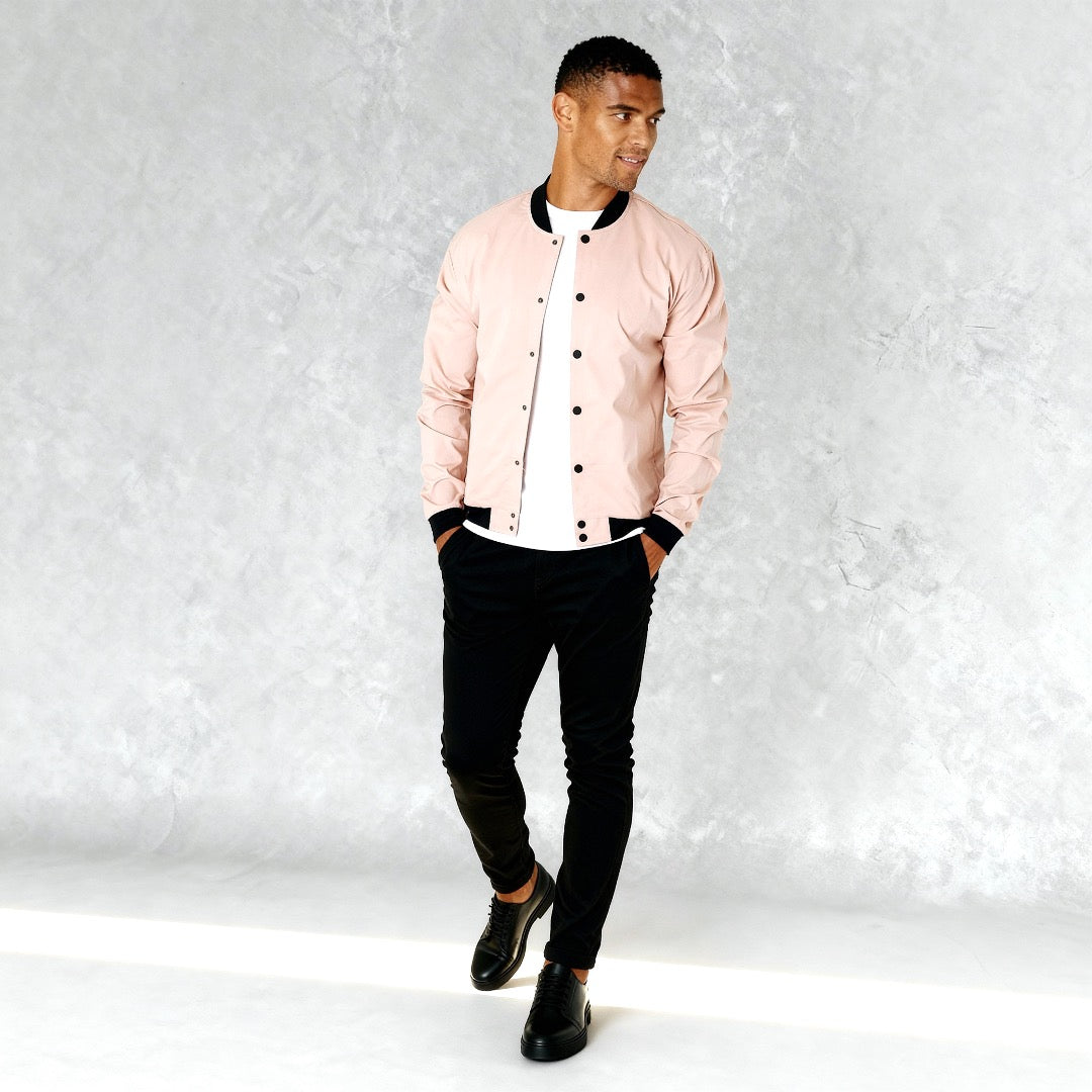 LITTLEBIG Jacket flare slim 3SET販売 Men's lightweight bomber jacket with snaps, light pink rose