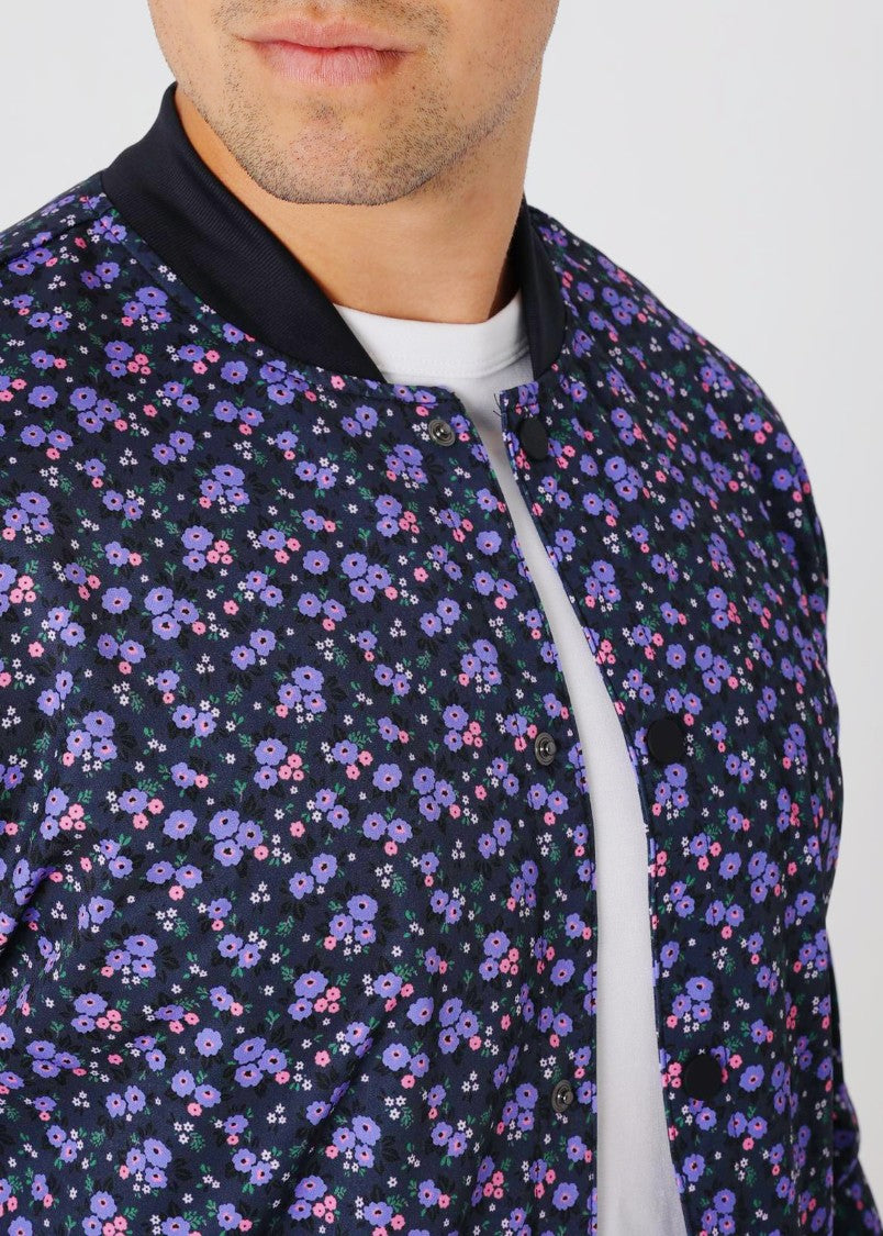 Microfloral Bomber Jacket