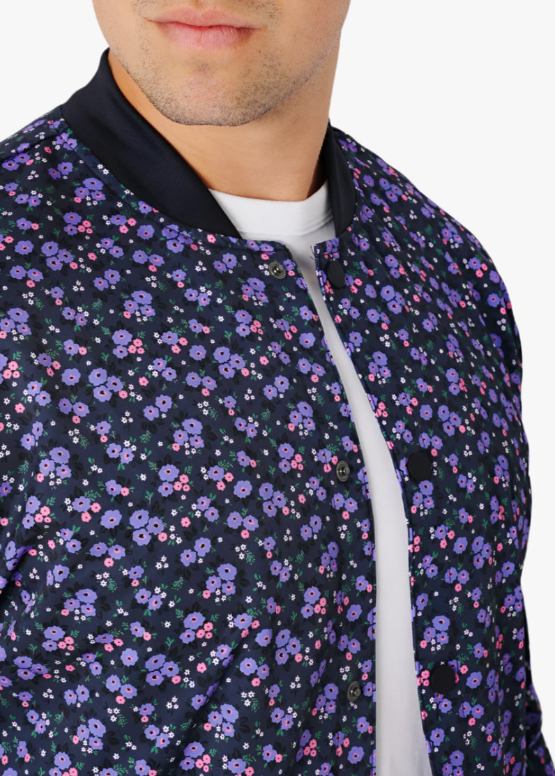 Microfloral Bomber Jacket