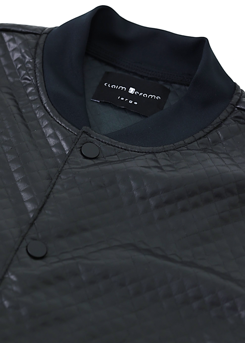 Diamond quilted puffer bomber jacket