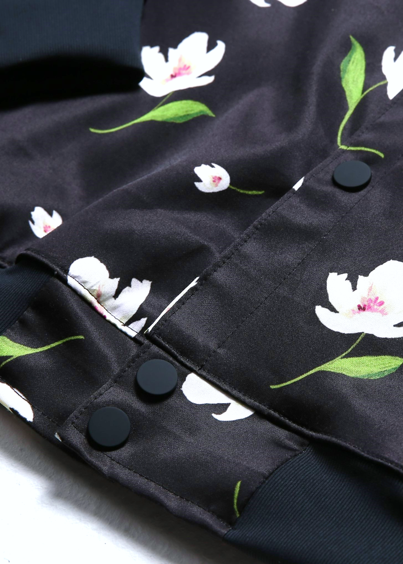 Floral Print Bomber Jacket