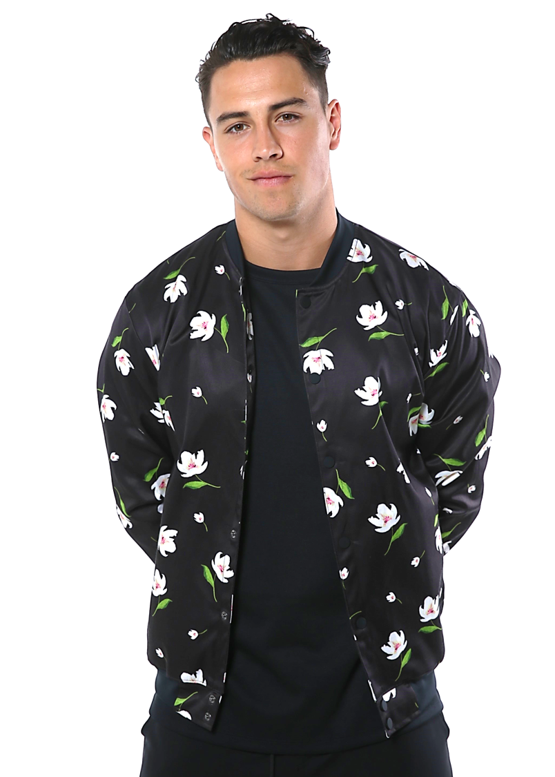 Floral Print Bomber Jacket