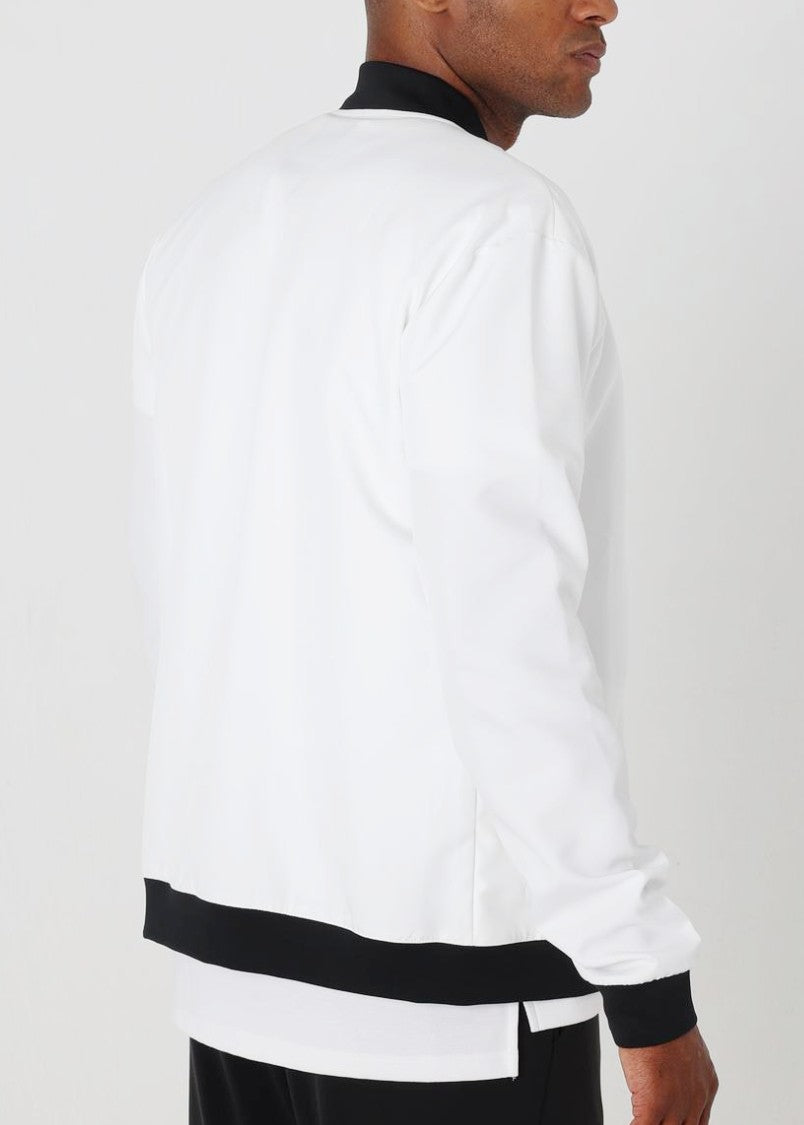 white bomber jacket