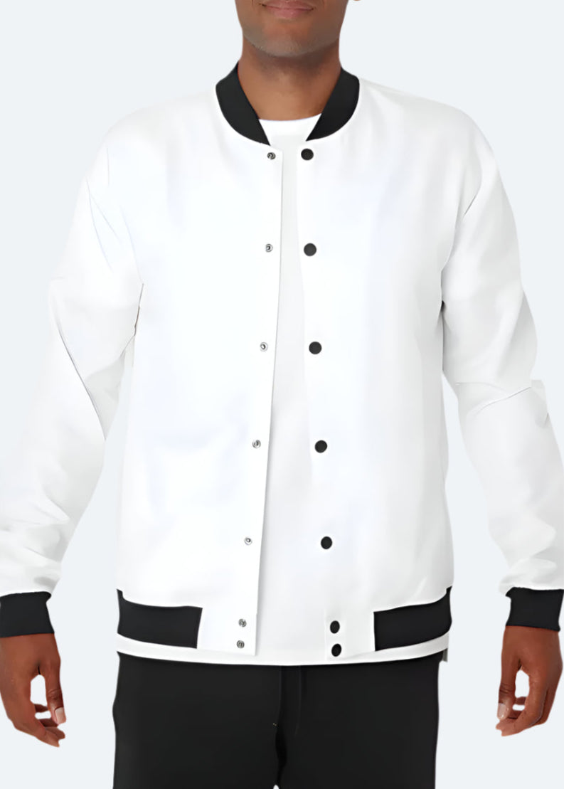 white bomber jacket