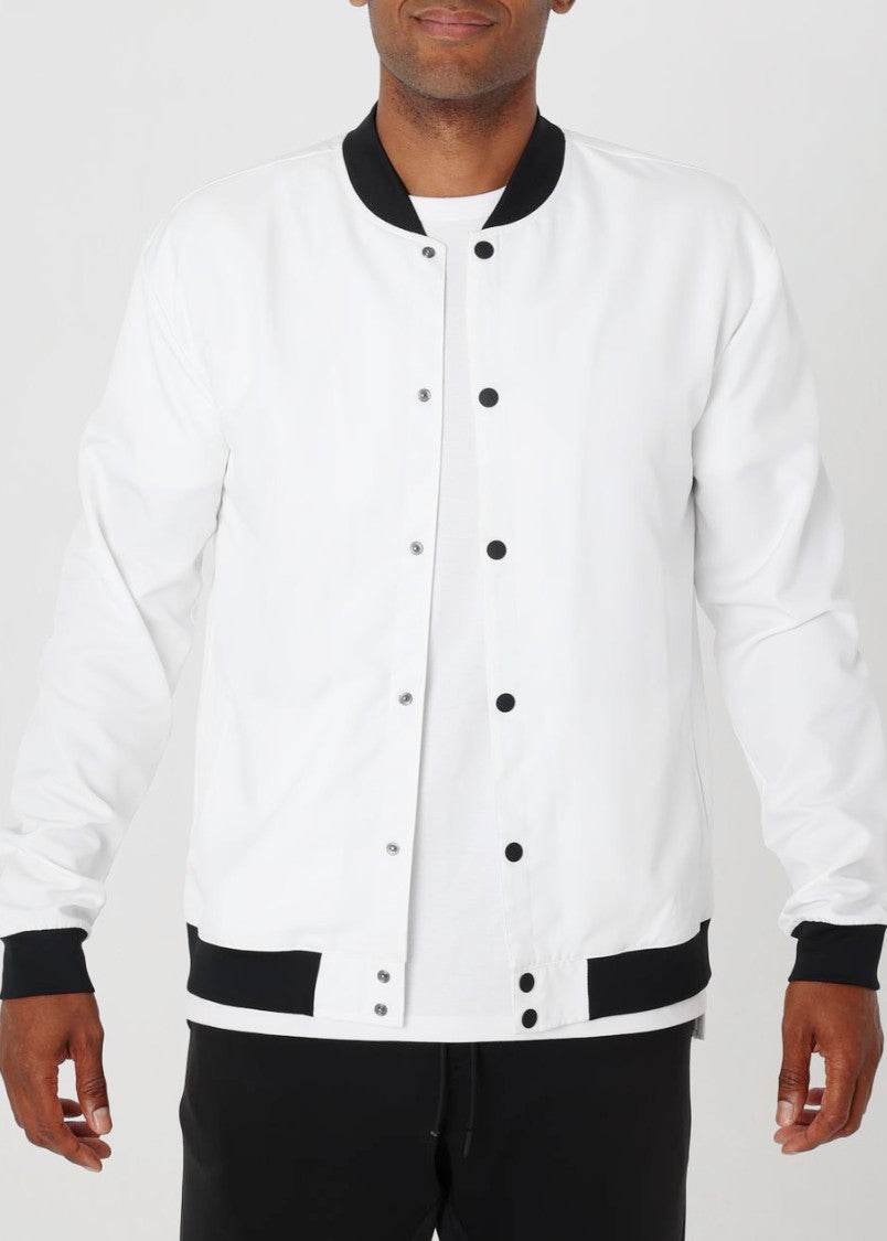 white bomber jacket