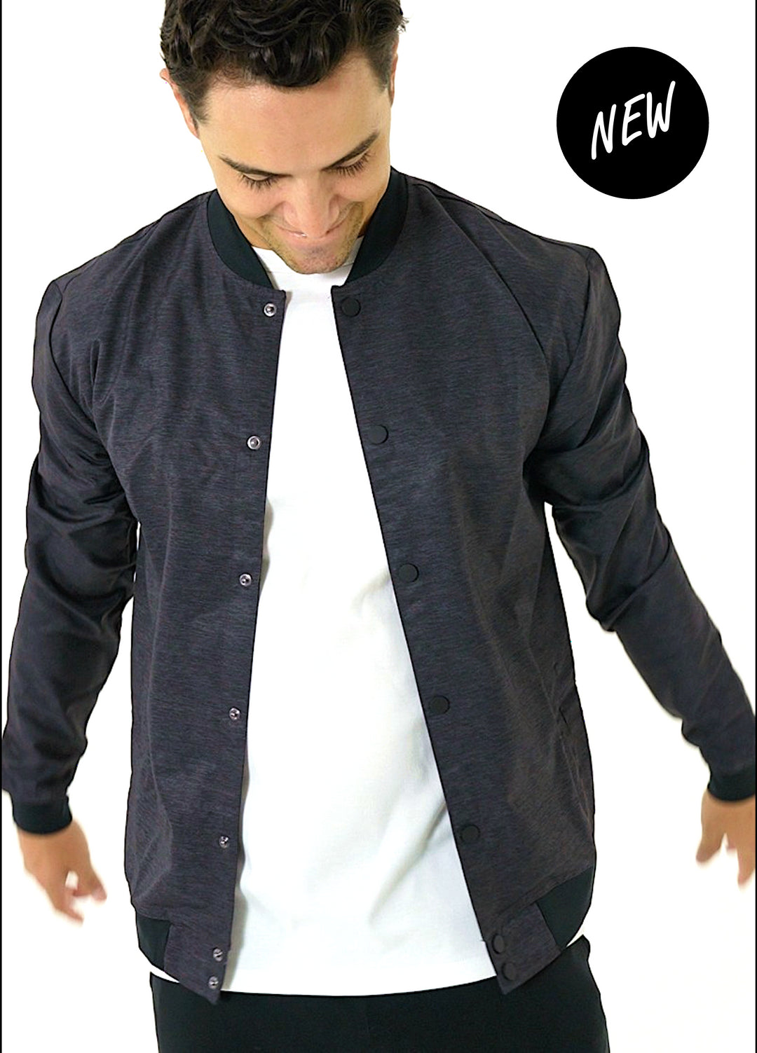 Black Heather Bomber Jacket