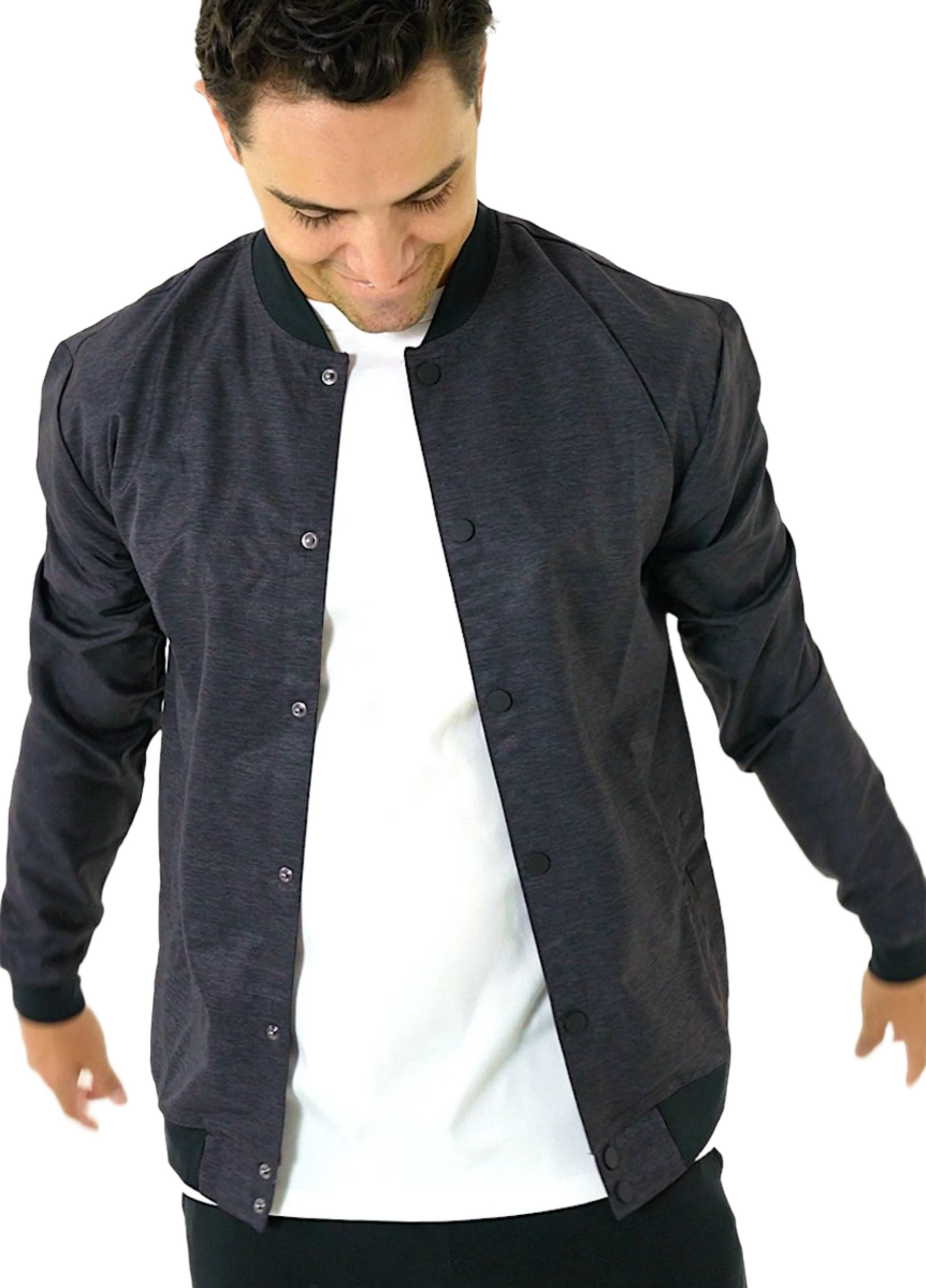 Black Heather Bomber Jacket