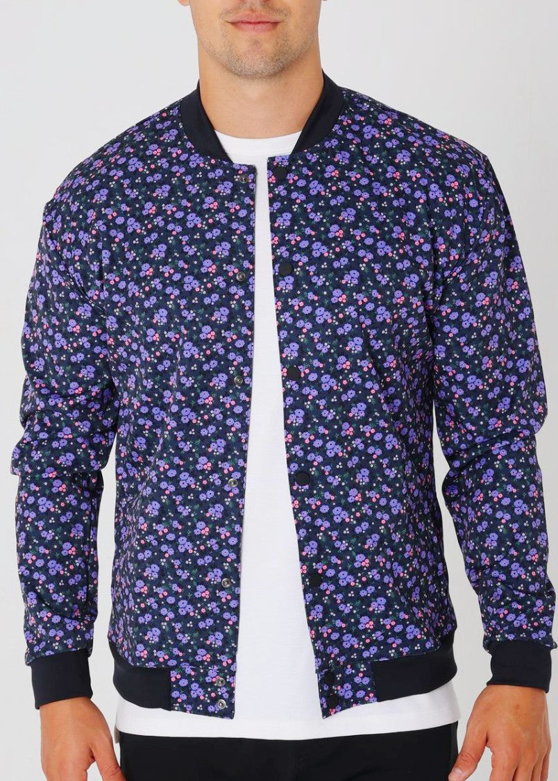 Microfloral Bomber Jacket