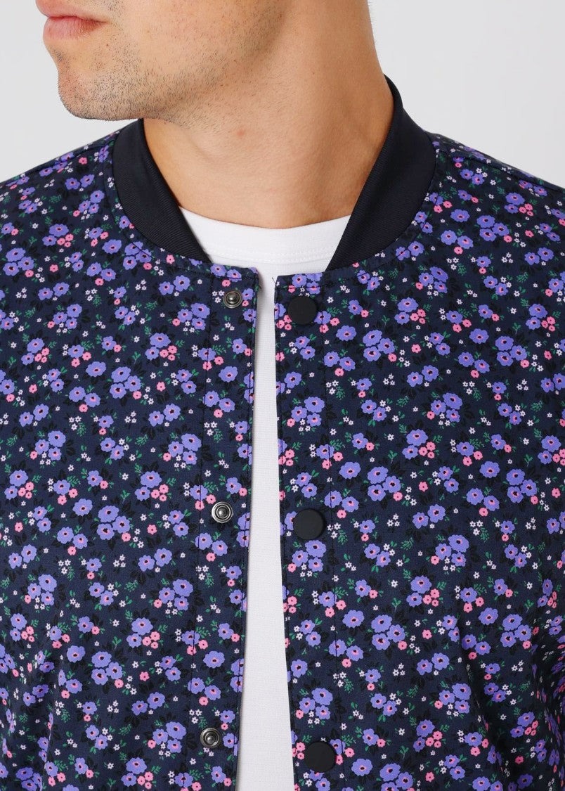 Microfloral Bomber Jacket