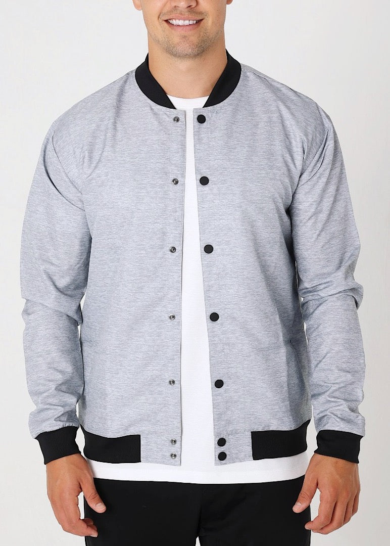 Heather Grey Bomber Jacket