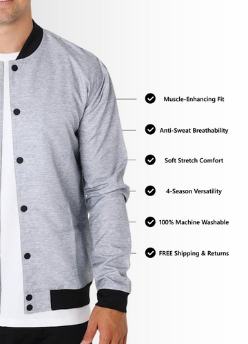 Heather Grey Bomber Jacket