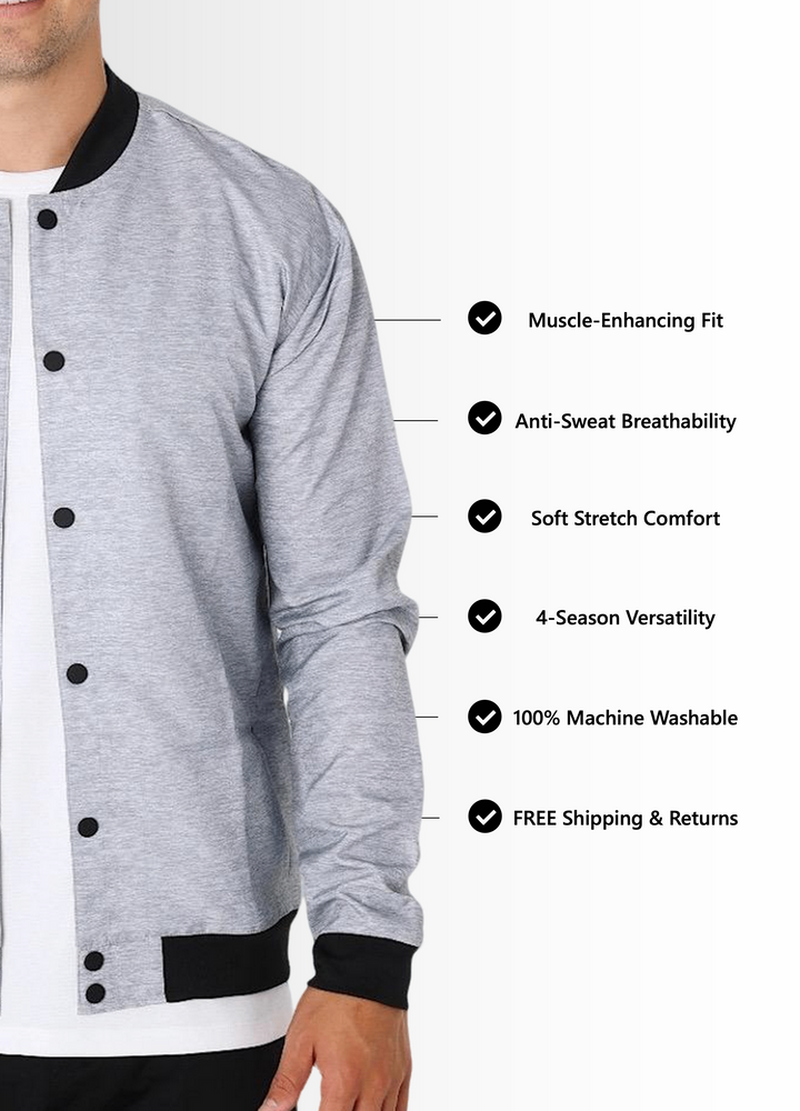 Heather Grey Bomber Jacket