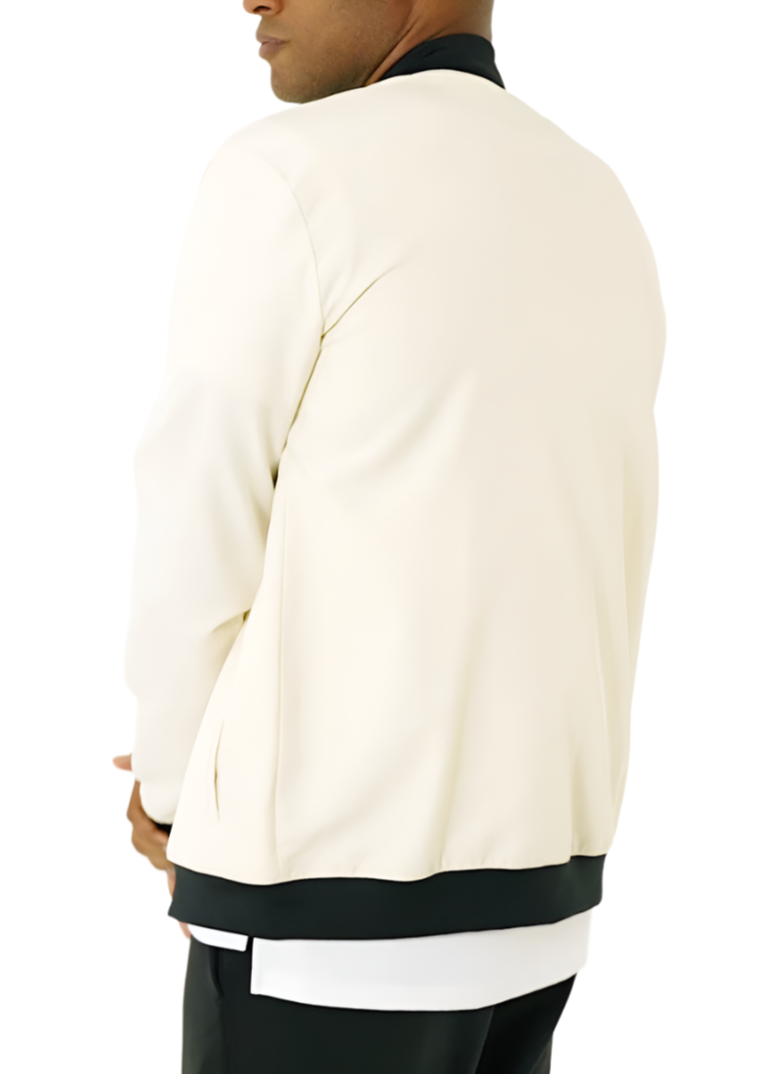 Cream bomber jacket