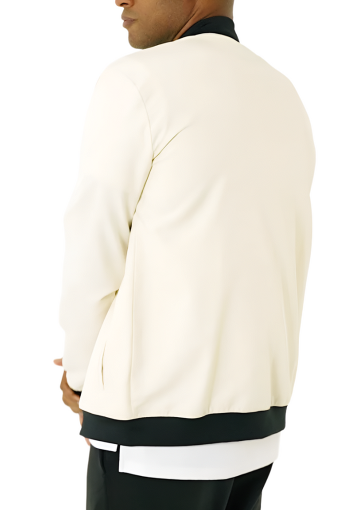 Cream bomber jacket