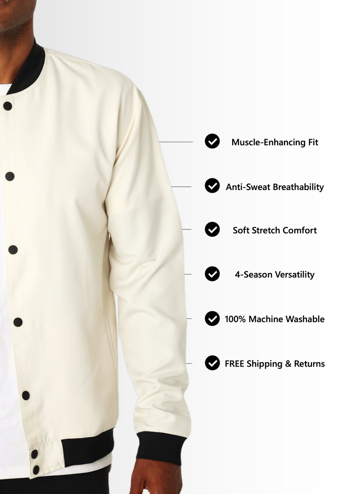 Cream Bomber Jacket