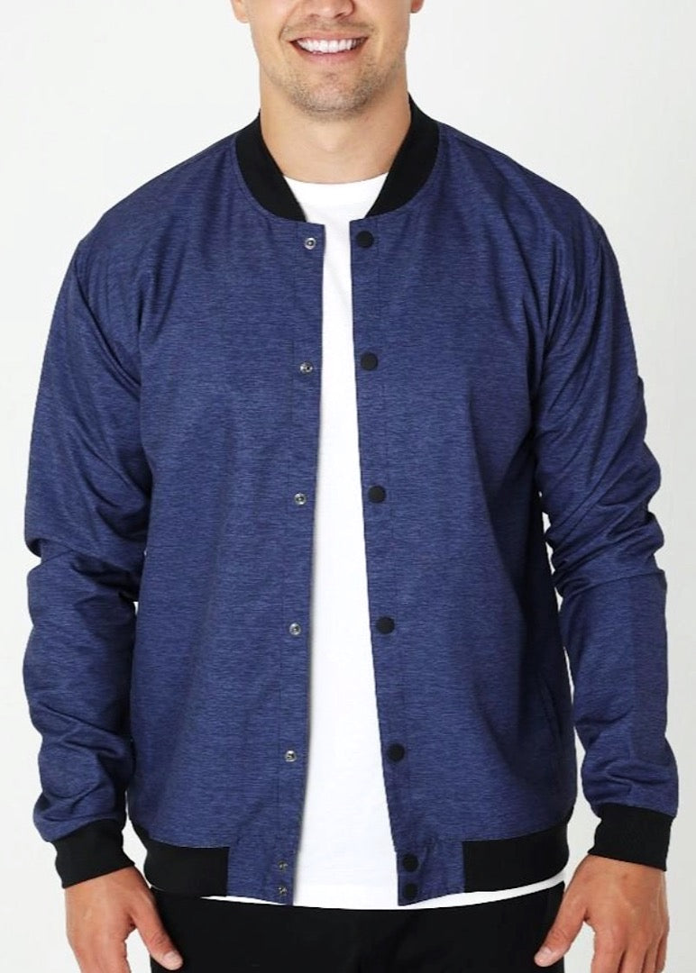 Navy Heather Bomber Jacket