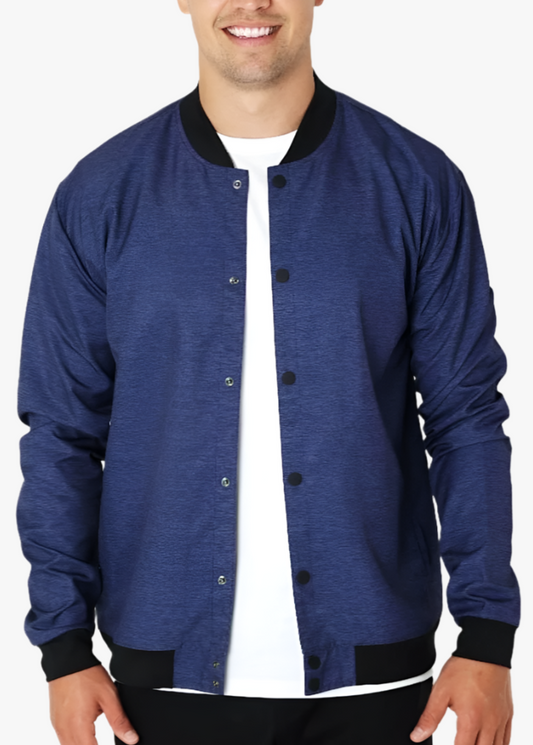 Navy Heather Bomber Jacket