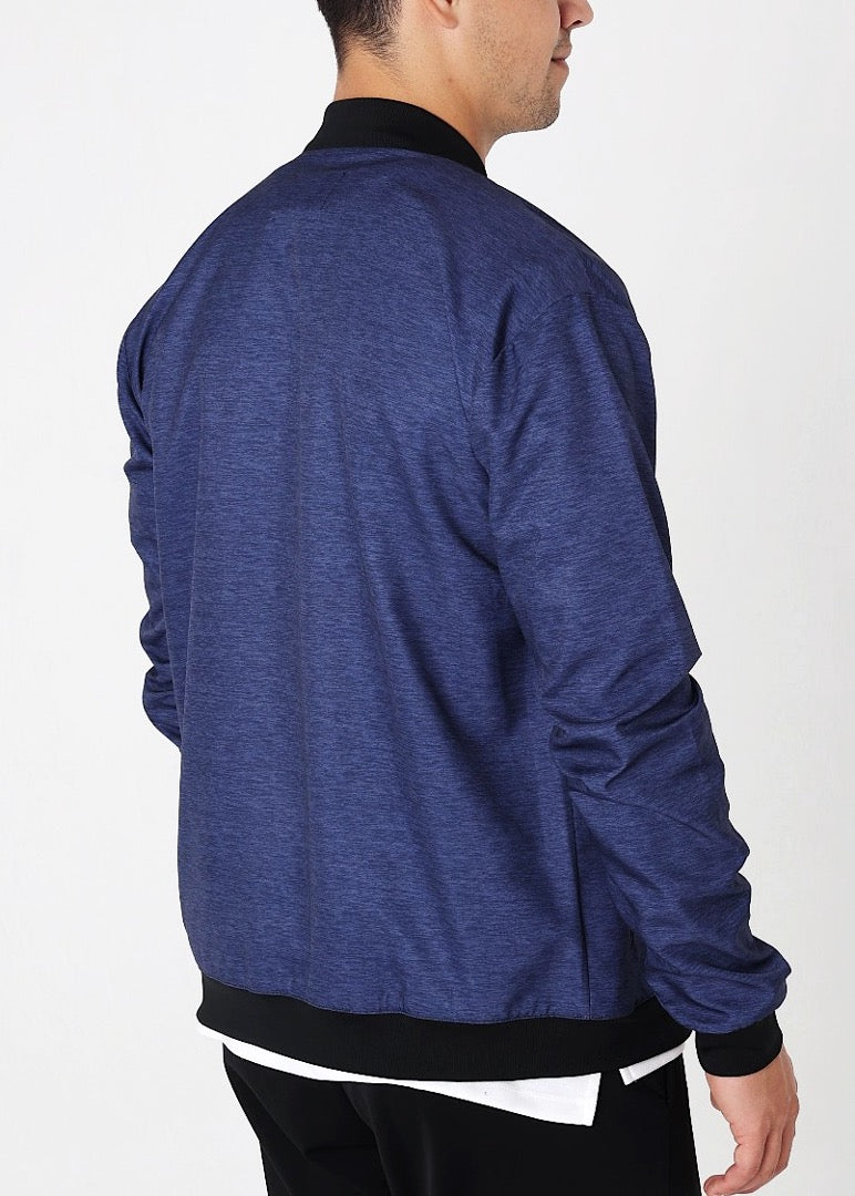 Navy Heather Bomber Jacket