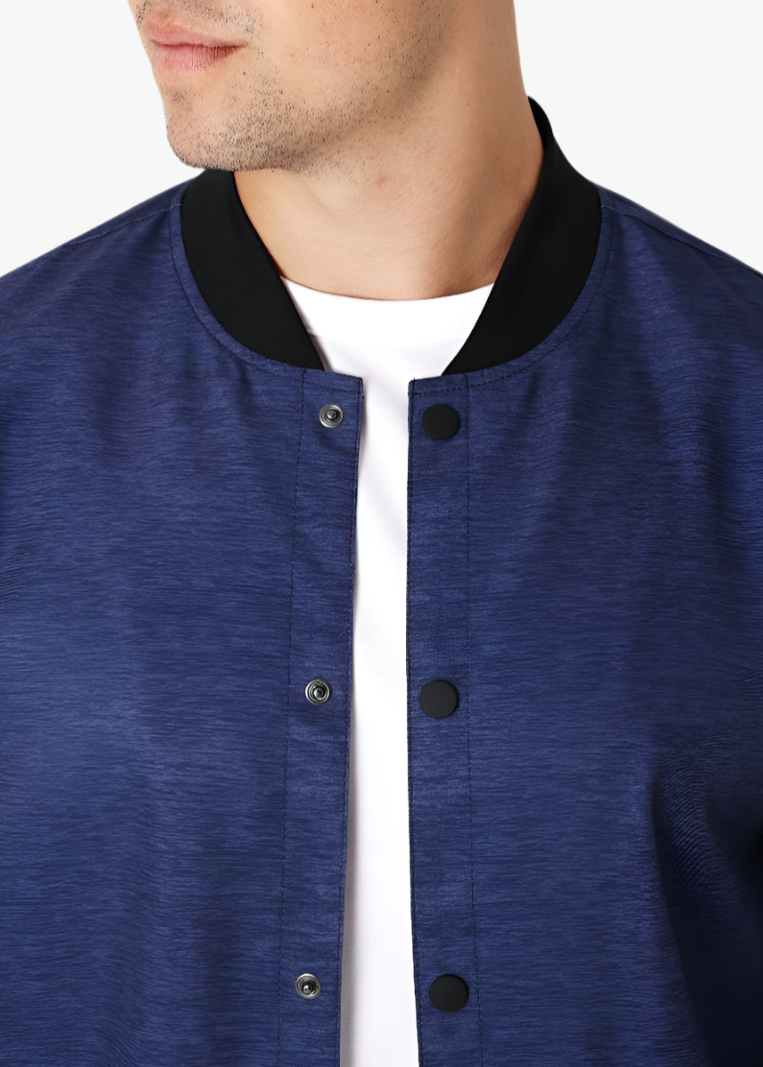 Navy Heather Bomber Jacket