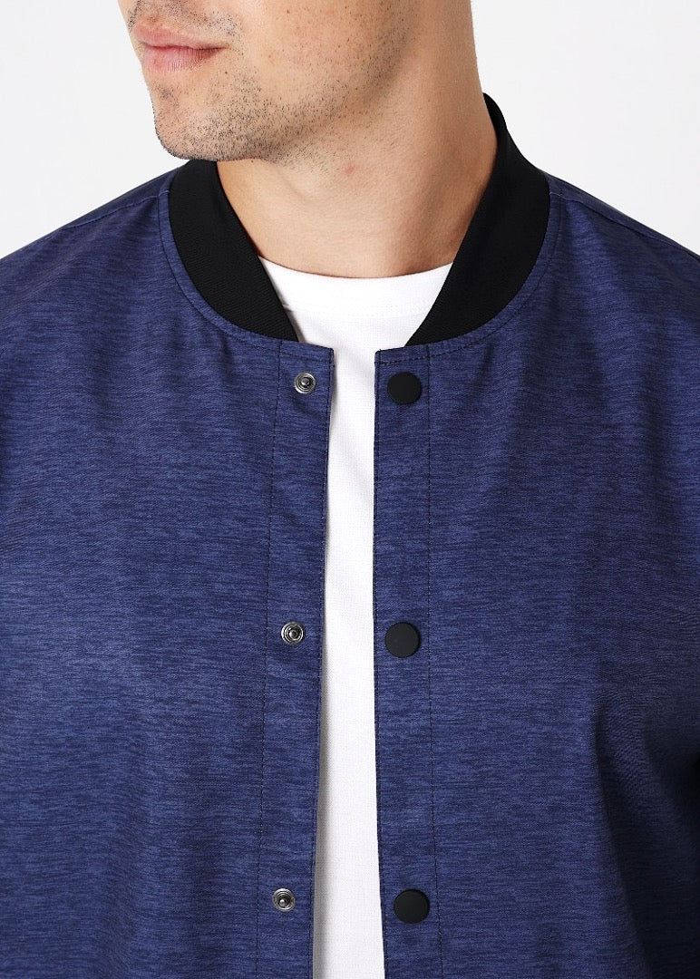 Navy Heather Bomber Jacket