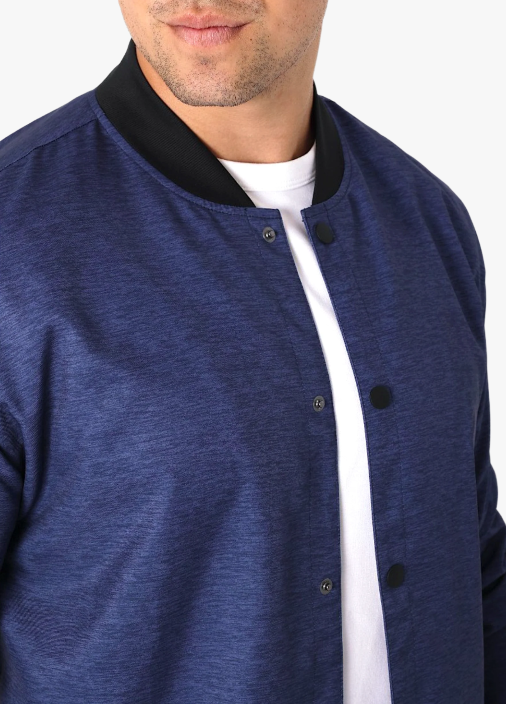 Navy Heather Bomber Jacket