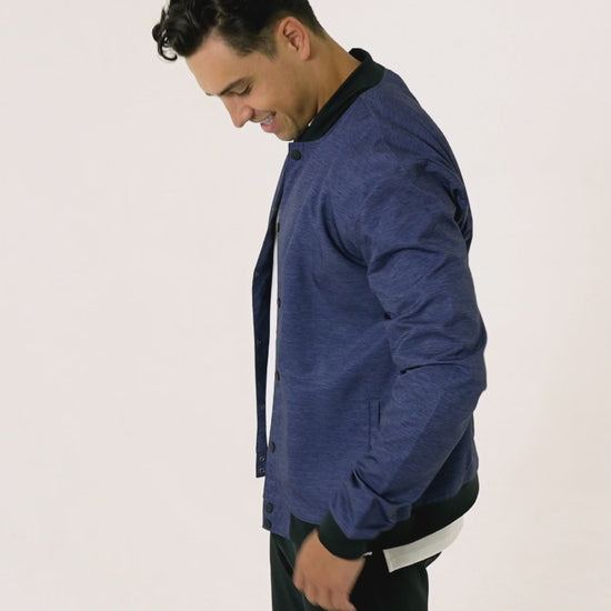 Navy Heather Bomber Jacket