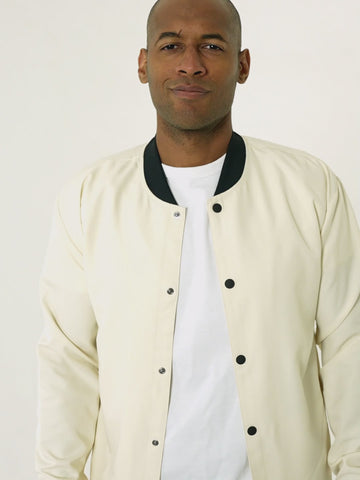 Cream Bomber Jacket