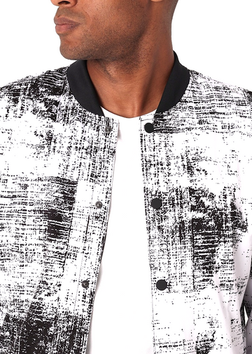 White Graffiti Bomber Jacket