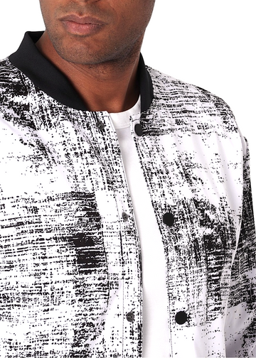 White Graffiti Bomber Jacket