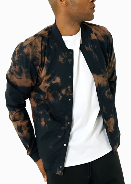 Bleach Dye Bomber Jacket