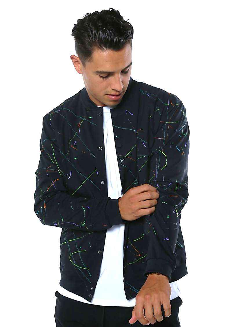 Neon Paint Bomber Jacket