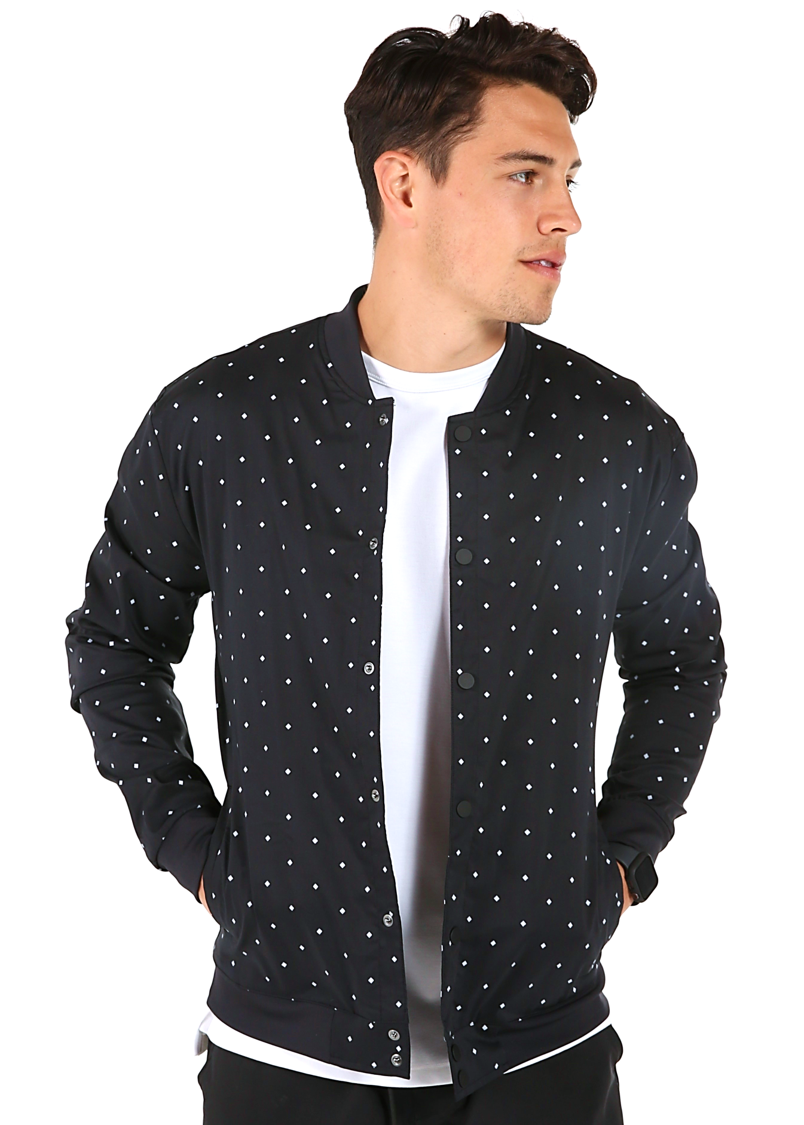 Black Print Bomber Jacket