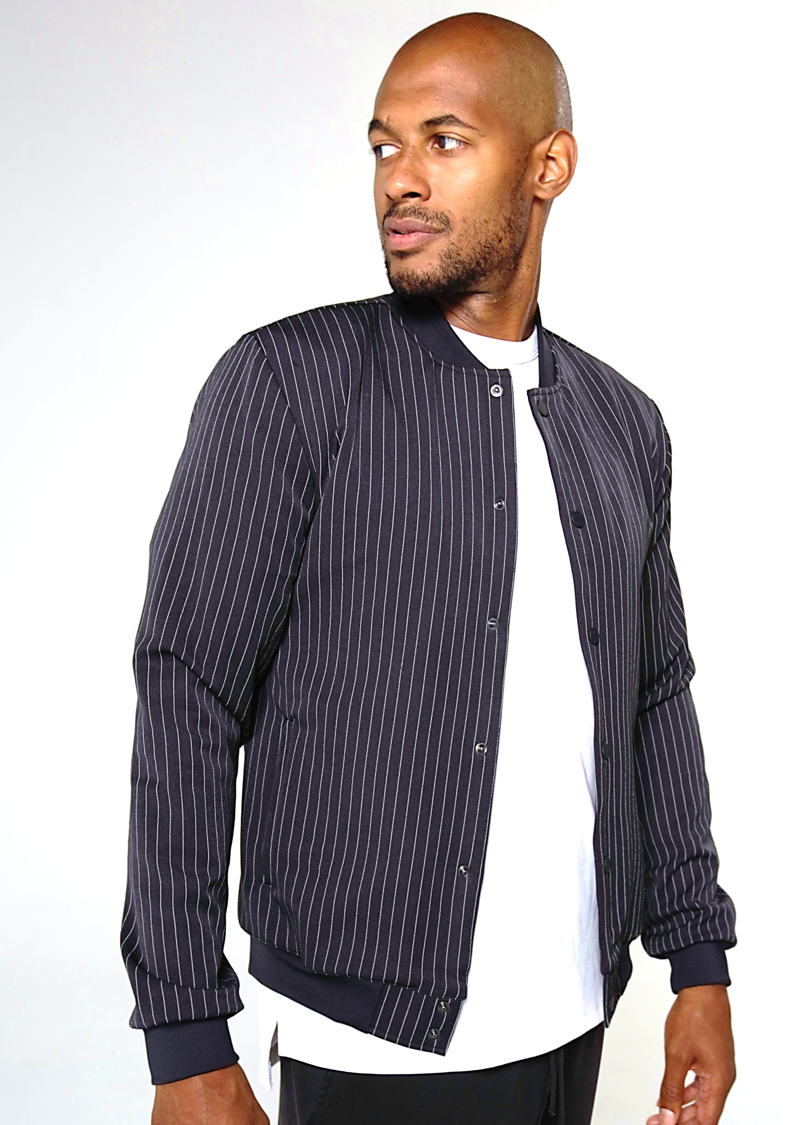 Stripe Bomber Jacket