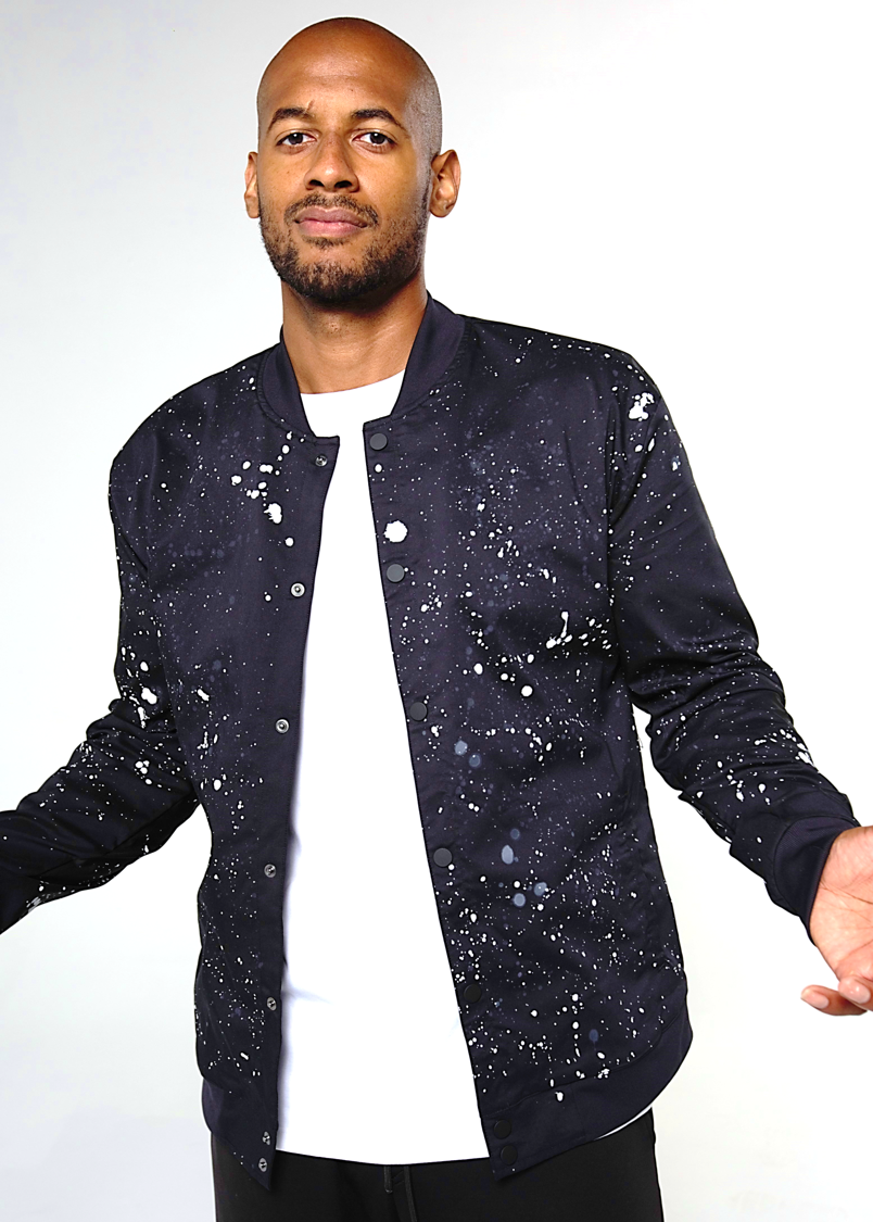 Paint Splatter Bomber Jacket