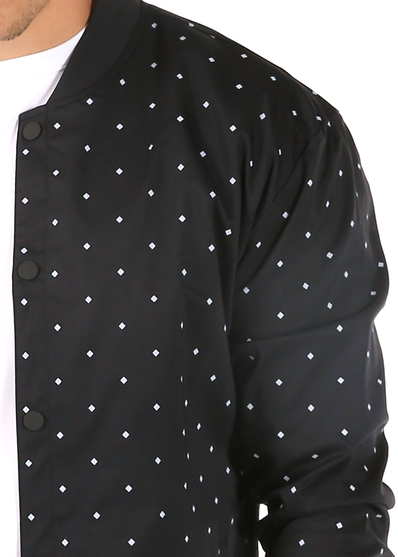 Black Print Bomber Jacket